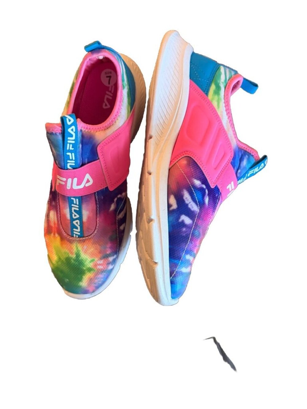 Fila Womens Tie Dye Slip On Sneakers Pink and Blue size 7 NEW! - Picture 2 of 6
